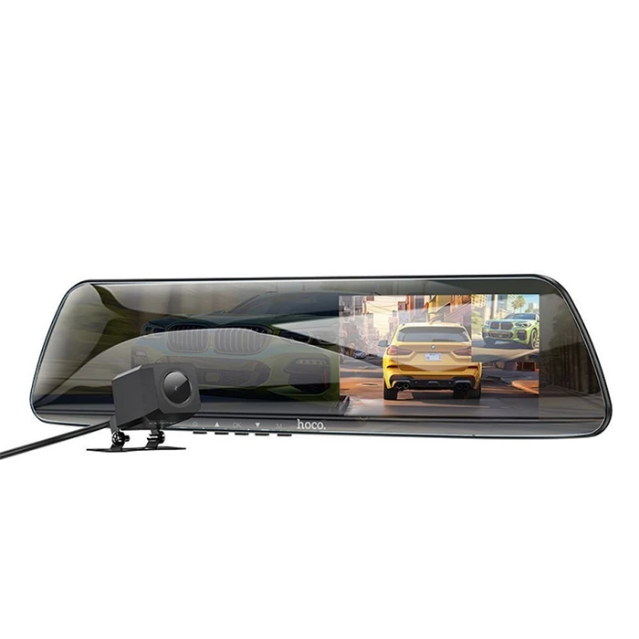 Hoco DV4 DVR Ön Ve Arka Sürüş Kaydedici 45 İnç LCD Dikiz Aynası Araç kamerası