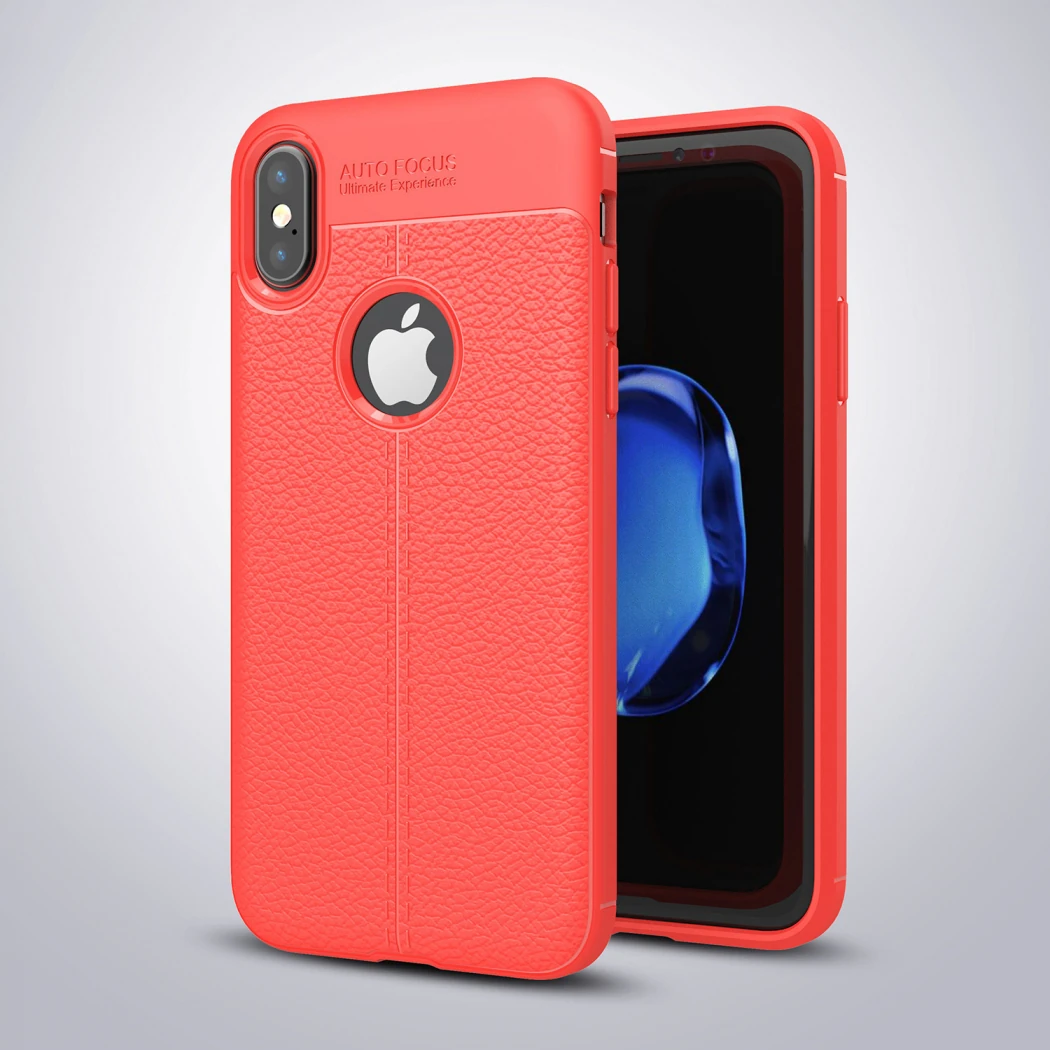 İphone X Xs Litchi Tam Koruma Soft Silikon Kılıf