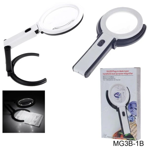 Ally Mg3b-1c 1.8x5x Çok Fonksiyonlu Standlı Led Işıklı Büyüteç