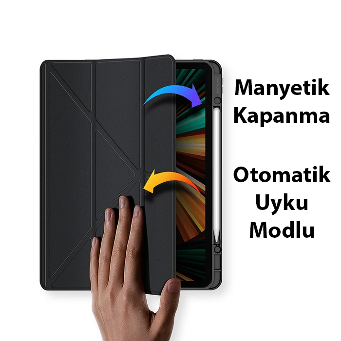 Dux Ducis iPad Pro 11 2022/2021/2020/2018 Kılıf Magi Series Kalem Tutuculu Uyku Modlu Kapaklı Kılıf