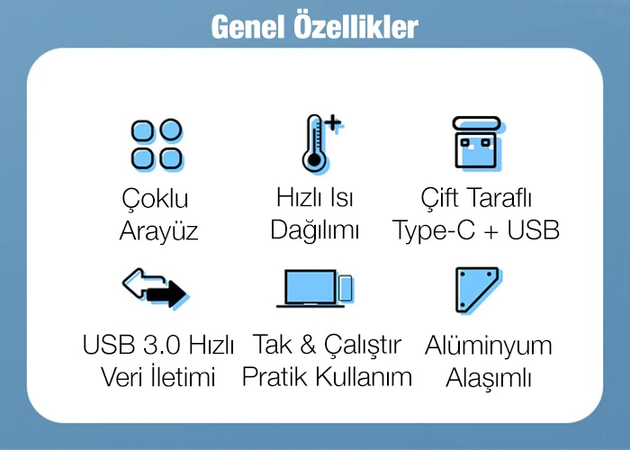 ALLY A-807 5in1 Type-C + USB Girişli USB 3.0 Çoğaltıcı Hub Adaptör