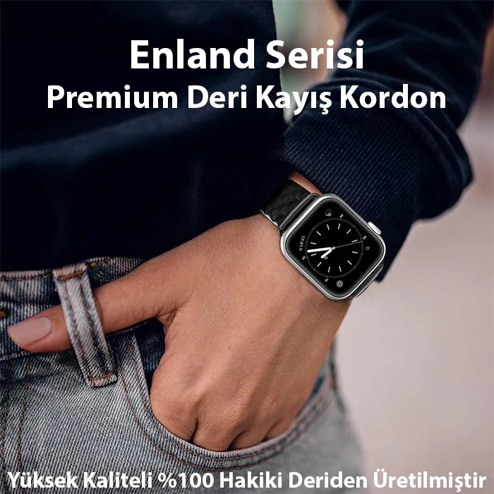 Dux Ducis Apple Watch 42/44/45MM için Enland Serisi Premium Deri Kayış Kordon