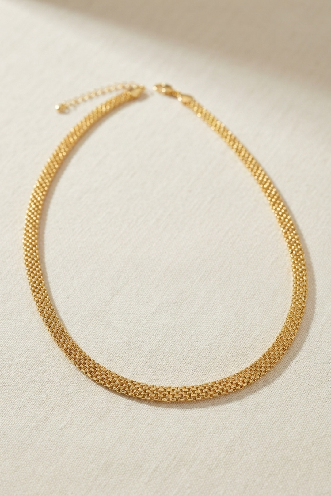 Hasır Zincir Model Pirinç Gold Renk Kadın Kolye 5886