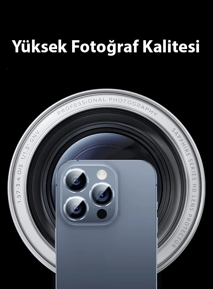 Baseus iPhone 15/15 Plus için Sapphire Serisi HD Cam Kamera Koruyucu