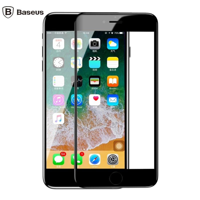 Baseus İPhone 78 Plus 4D Cam Ekran Koruyucu Kavisli Full Kaplama Kırılmaz Cam