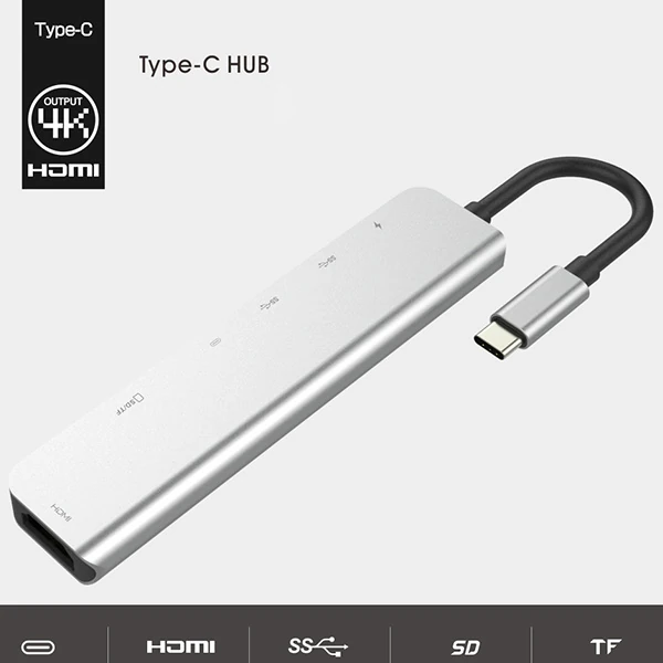 Ally Usb (Type-C to 7in1 Hdtv 2XUSB+PD) SD&TF Okuyucu Hub Adaptör Çoklayıcı