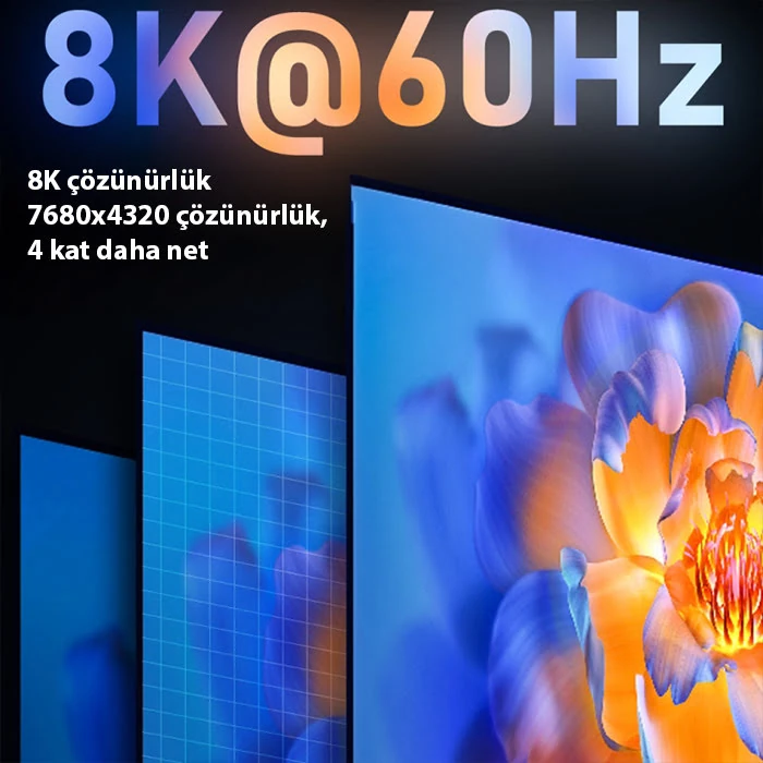 ALLY HDMI to HDMI 8K HD 2.1UHD Mıknatıs Başlıklı Kablo 1 Metre