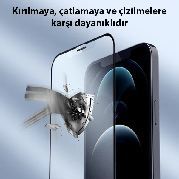 GOR iPhone 12-12 Pro 6.1 9D Hardening Tempered Full Cam Ekran Koruyucu