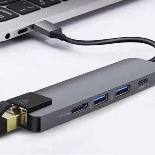 ALLY 5İN1 USB 3.1 Type C To HDMI 2xusb 3.0 RJ45 Ethernet Dönüştürücü Adaptör