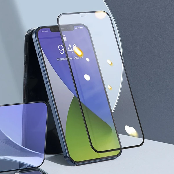Baseus İPhone 12 Pro Max 6.7 0.3MM 3D Full Tempered Cam Ekran Koruyucu 2Adet Set