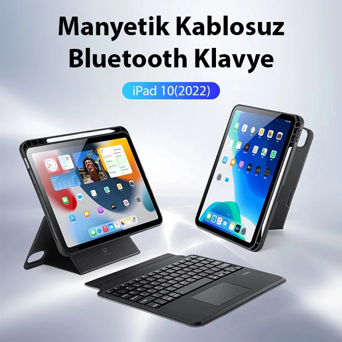 Dux Ducis iPad 10(2022) DK Series Kablosuz Bluetooth Klavye Touchpad Kılıf