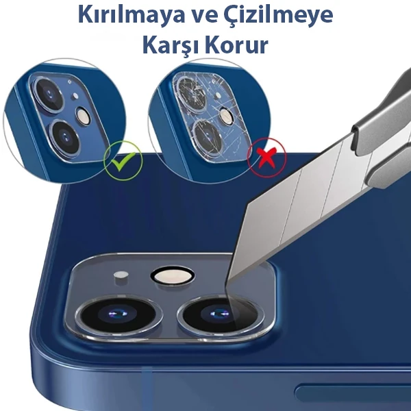 GOR İPhone 13 /13 Mini Best Full Tempered Cam Kamera Koruyucu 2Adet Set