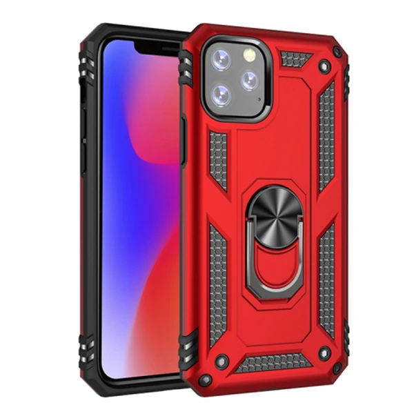 Ally iPhone 11 Pro Max 6.5inch Yüzüklü Kılıf Armor Shockproof Ring kılıf