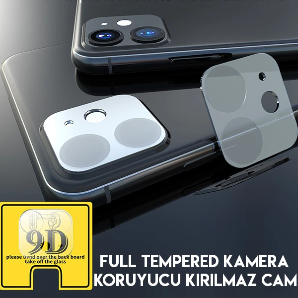 iPhone 11 6.1 full Tempered Kamera Koruyucu Kırılmaz Cam