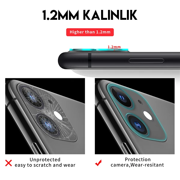 iPhone 11 6.1 full Tempered Kamera Koruyucu Kırılmaz Cam