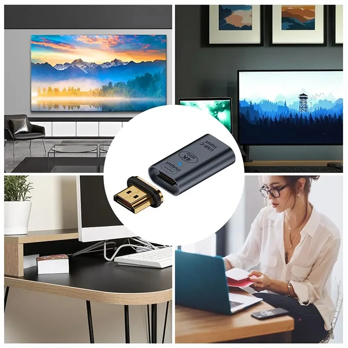 ALLY HDMI To Type-c 4K 60Hz Mıknatıs Başlıklı Çevirici Otg Adaptör