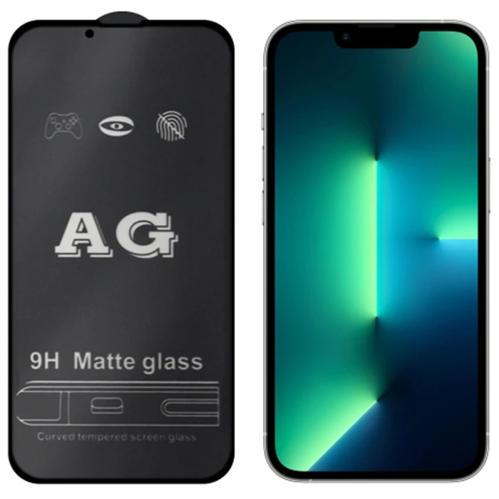 ALLY İPhone 13 Pro Max 6.7inç Full Glue Matte Tempered Cam Ekran Koruyucu