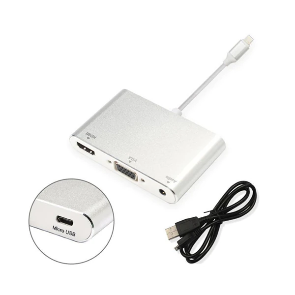 İPhone İPad P32 Hdmi Vga Av Audio Dönüştürücü Adaptör