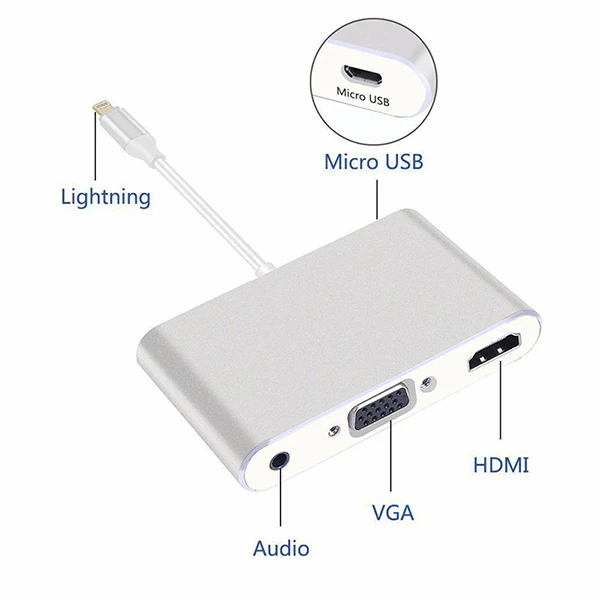 İPhone İPad P32 Hdmi Vga Av Audio Dönüştürücü Adaptör