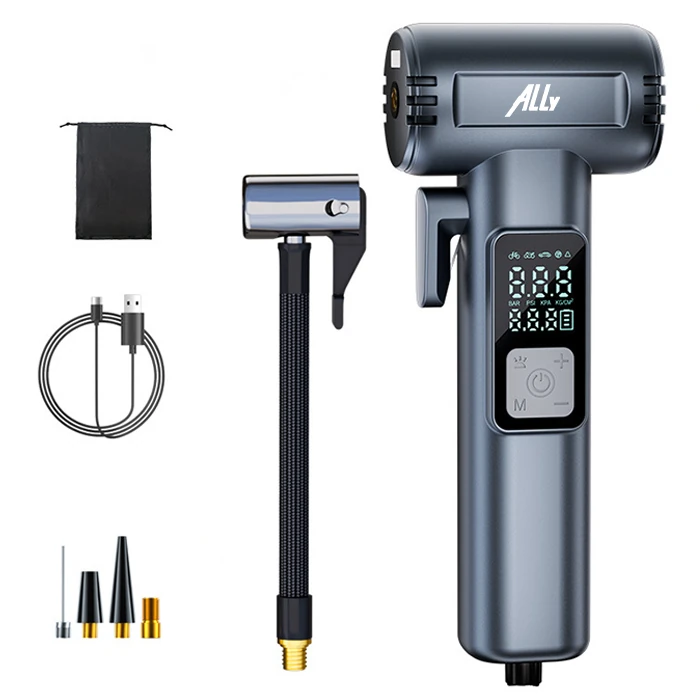 Ally ST-5530 Dijital Şarjlı Araç Lastik Hava Şişirme Pompası Powerbank Pencere kırıcı