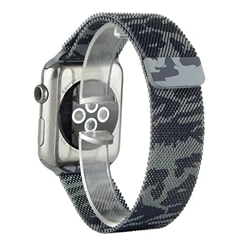 Ally Apple Watch 7-8 45mm 6-5-4 44mm Kayış Kordon Metal Milano Loop Kamuflaj 3-2-1 42mm