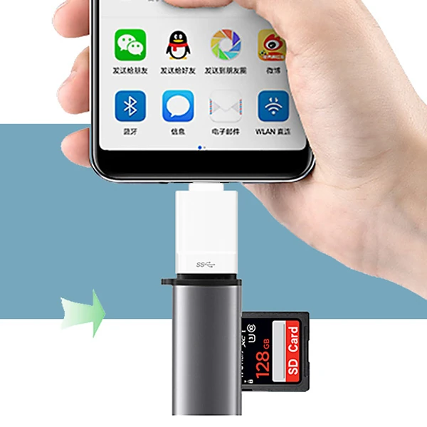 İPhone NK-03 Usb to Otg SD Kart Okuyucu İPhone 14-13-12 11