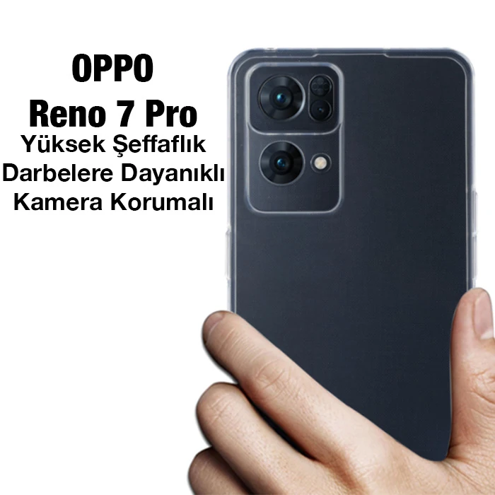 Ally OPPO Reno 7 Pro Kılıf Kamera Korumalı Ultra İnce Şeffaf Silikon Kılıf