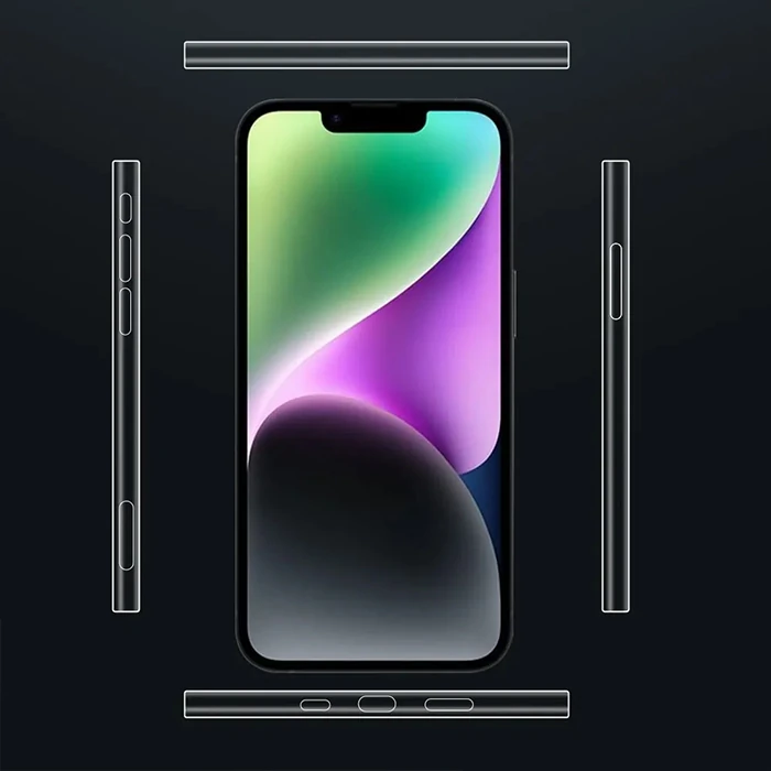 ALLY iPhone 15 Plus Hidrojel Hayalet Yan Alt Üst Kaplama Koruyucu Film