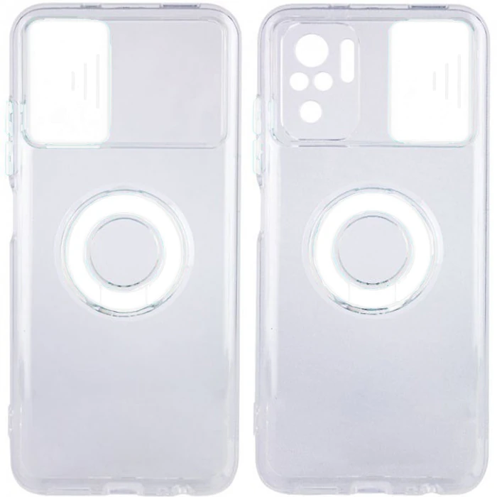 Ally Xiaomi Redmi Note 10 - 10s Kılıf Sürgülü Kamera Lens Korumalı Yüzük Standlı Silikon Kılıf