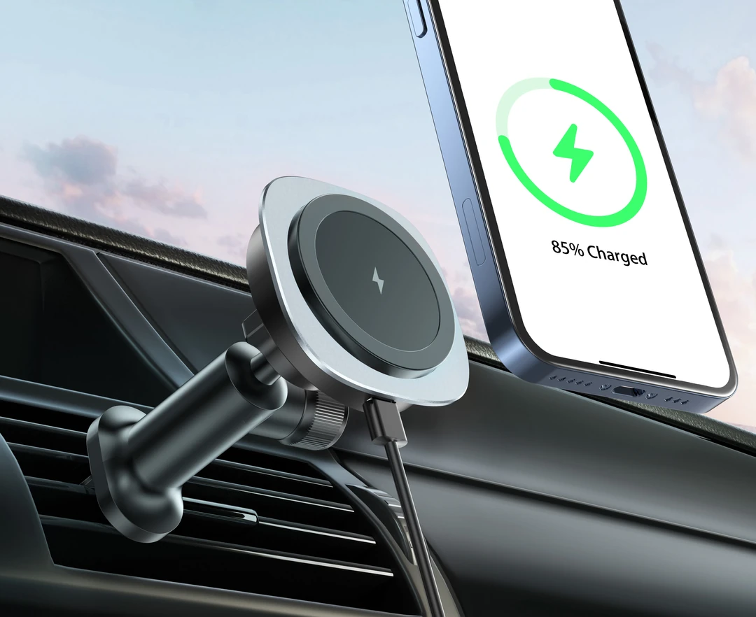 ALLY QI-206 Magsafe Uyumlu Araç Içi 15W Kablosuz Hızlı Şarj Telefon Tutucu