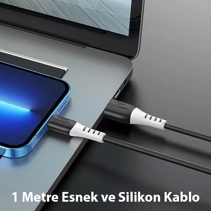 HOCO X82 iPhone Lightning to USB 2.4A Silikon Data ve Şarj Kablosu