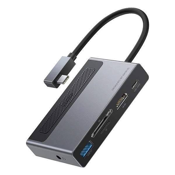 Baseus Magic Çok Fonksiyonlu Klipsli Type-C HUB 6in1 (USB3.0+SD+TF+HDMI+Type-C+3.5mm) Adaptör Çoklay