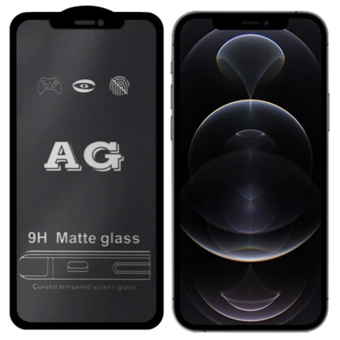 ALLY iPhone 12 -12 Pro 6.1inç Full Glue Matte Tempered Cam Ekran Koruyucu