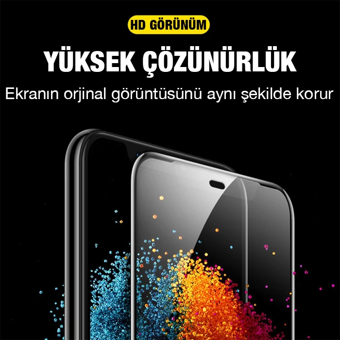 ALLY iPhone 12 -12 Pro 6.1inç Full Glue Matte Tempered Cam Ekran Koruyucu