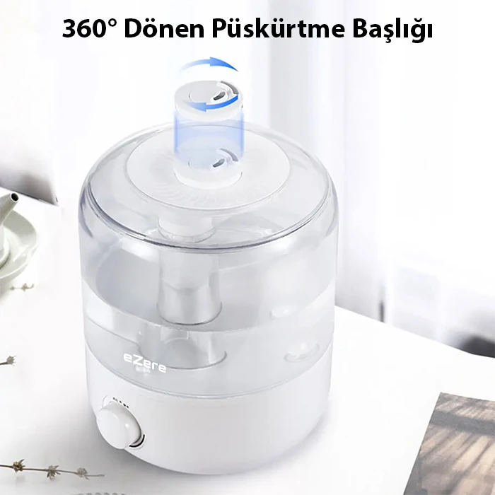 EZERE Yatak Odası için Üstten Doldurmalı 25 L Büyük Su TankıOtomatik Kapanma Sessiz Soğuk Sisli Nemlendirici