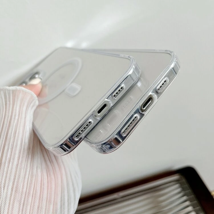 ALLY iPhone 15 Plus Magsafe Uyumlu Manyetik Şeffaf Silikon Kılıf