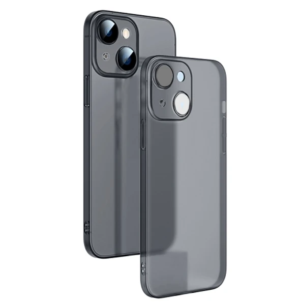 Ally iPhone 14 Plus 6.7inch Frosted Glass Şeffaf Kamera Korumalı Kılıf