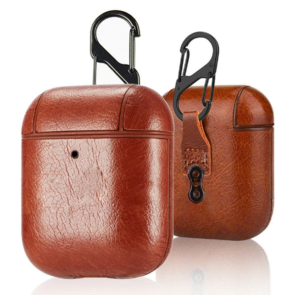 Ally Leather Case Apple Airpods 1-2 PU Deri Koruma Kılıfı