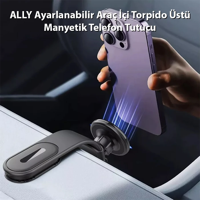 ALLY Ayarlanabilir Araç İçi Torpido Üstü Manyetik Telefon Tutucu