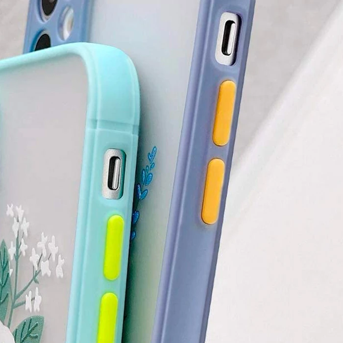 iPhone 12 Pro 6.1inç Kamera Korumalı Çiçek Desenli Silikon Kılıf