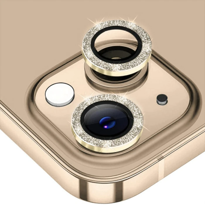 ALLY iPhone 14-14 Plus Diamond Taş İşlemeli Alüminyum Alaşımlı Kamera Lens Koruyucu