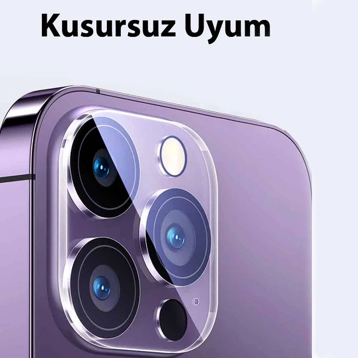 Baseus iPhone 15 Pro/15 Pro Max için Crystal Serisi HD Cam Kamera Koruyucu 2 Adet Set