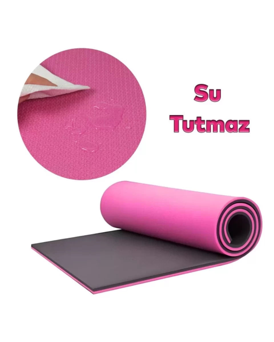 10 mm Fitness Yoga Matı Kaymaz Yüzey Çift Taraflı Kullanım Dayanıklı Eva Malzeme