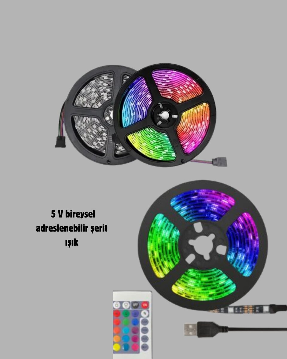 Smart Şerit LED Işık – Uzaktan Kumandalı USB Girişli Müzik Modlu