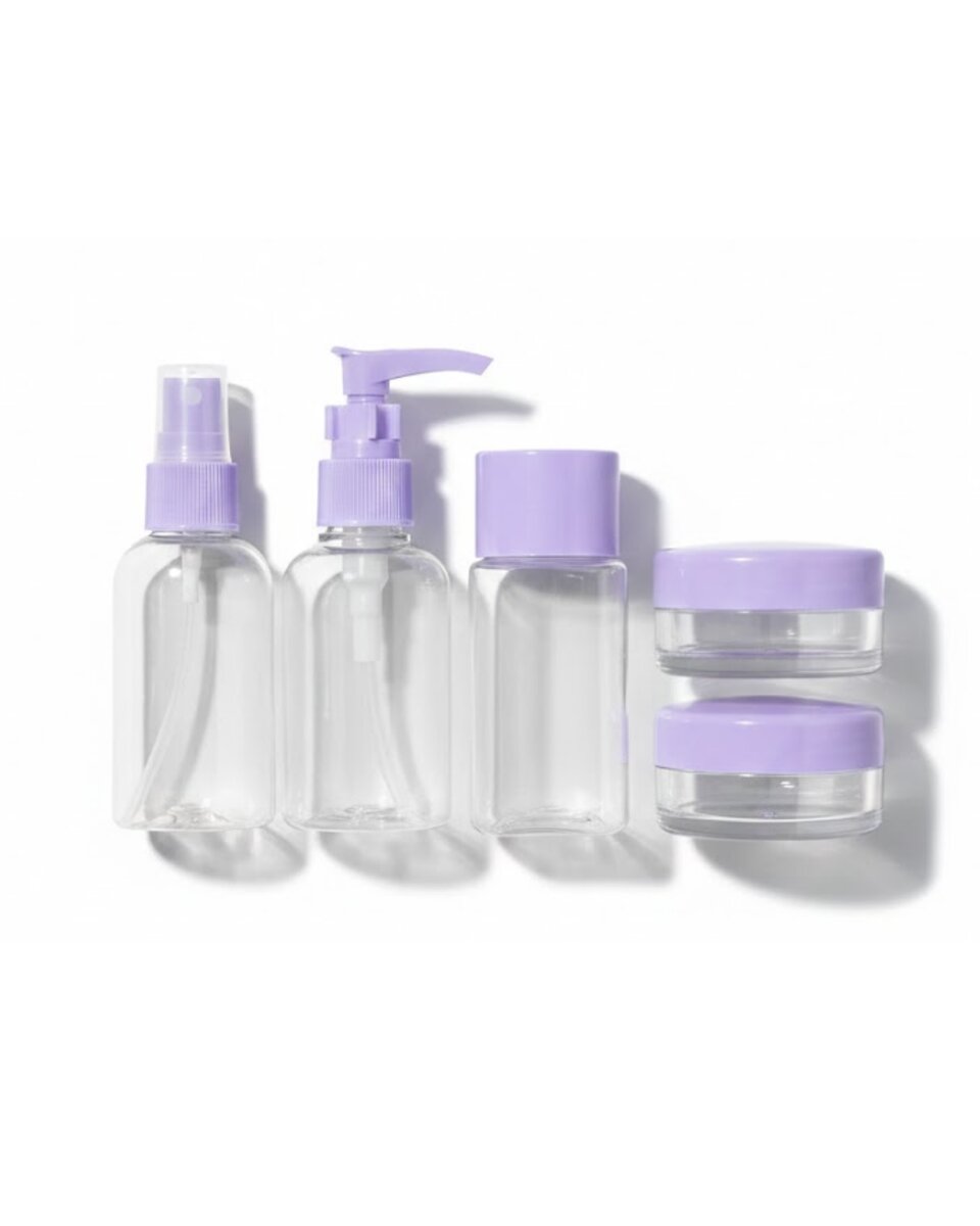 5 Parça Şeffaf Seyahat Kozmetik Seti 30 ml