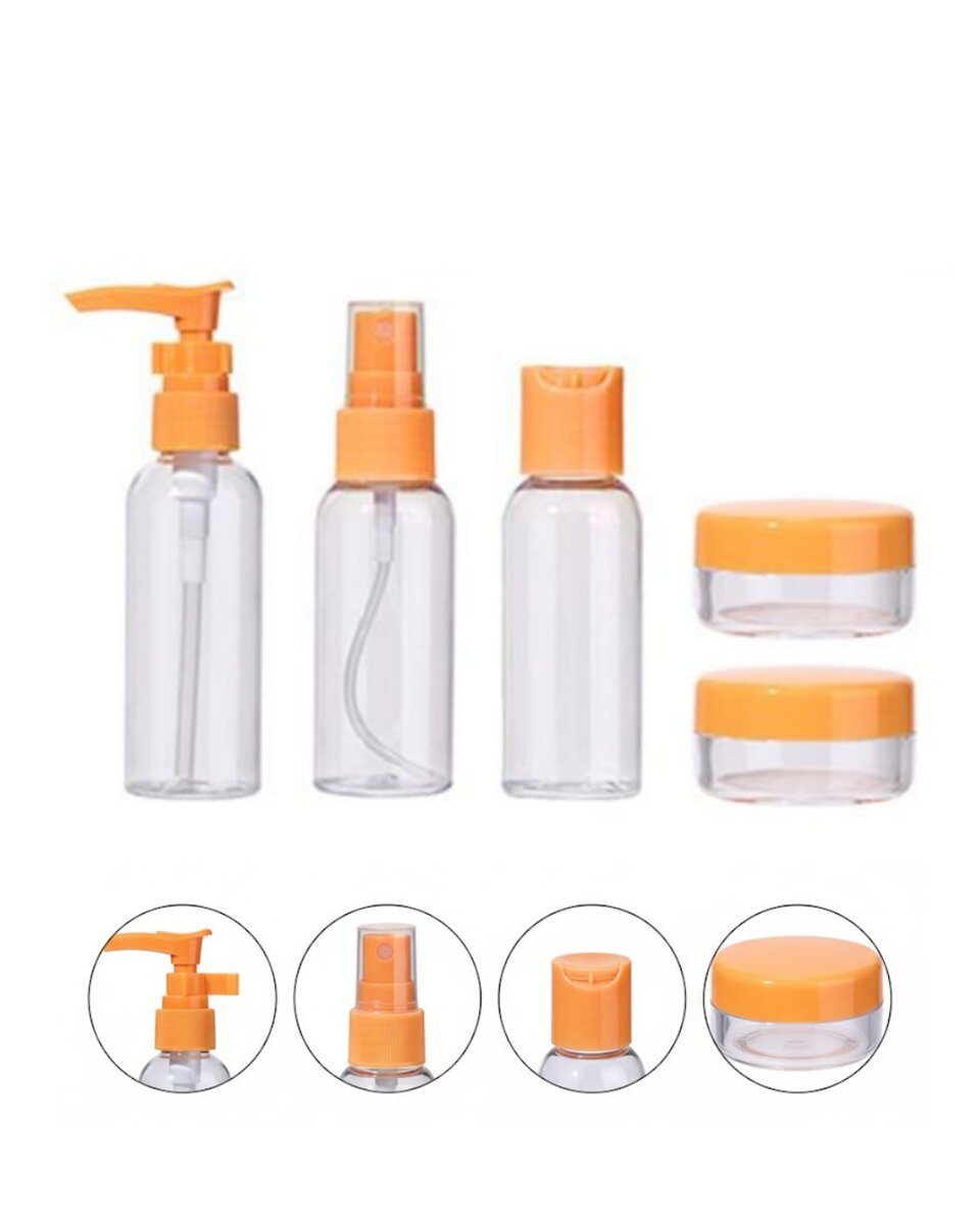 Seyahat İçin 5’li Şeffaf Kozmetik Kap Seti 30 ml