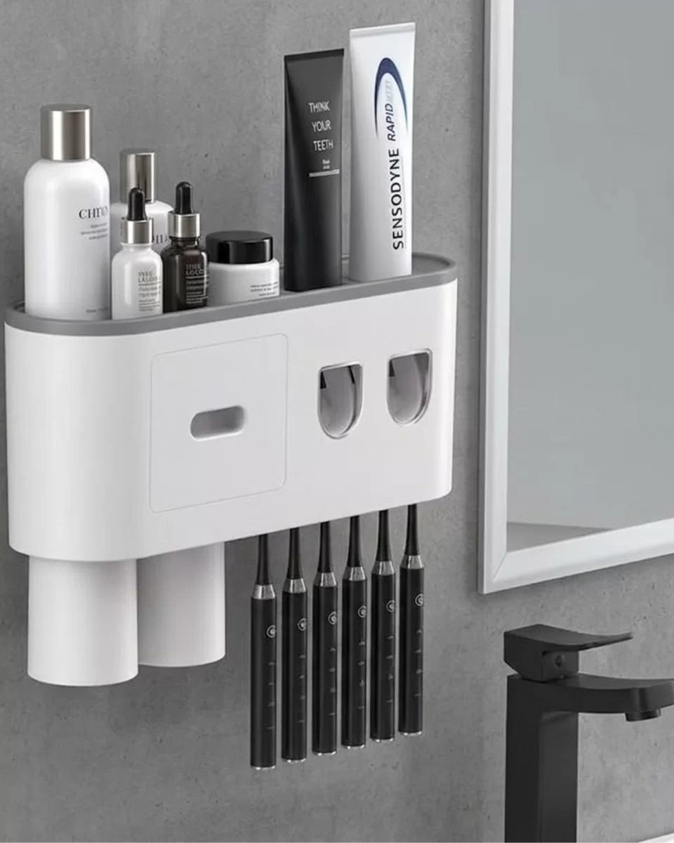 Çok Fonksiyonlu Diş Fırçası Tutucu Otomatik Dispenser Bardaklı Organizer
