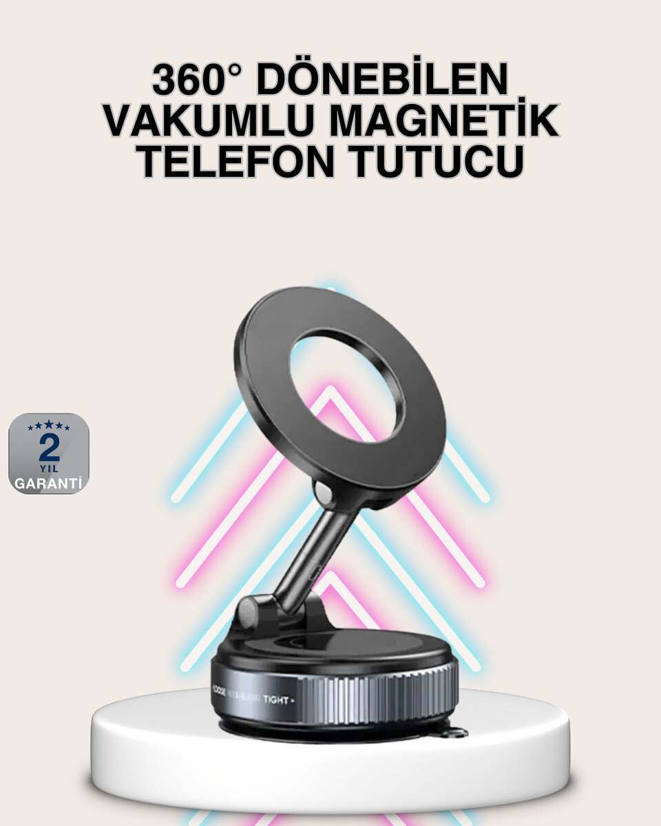 Güçlü Mıknatıslı Vakumlu Araç Telefon Tutucu Alüminyum Gövde