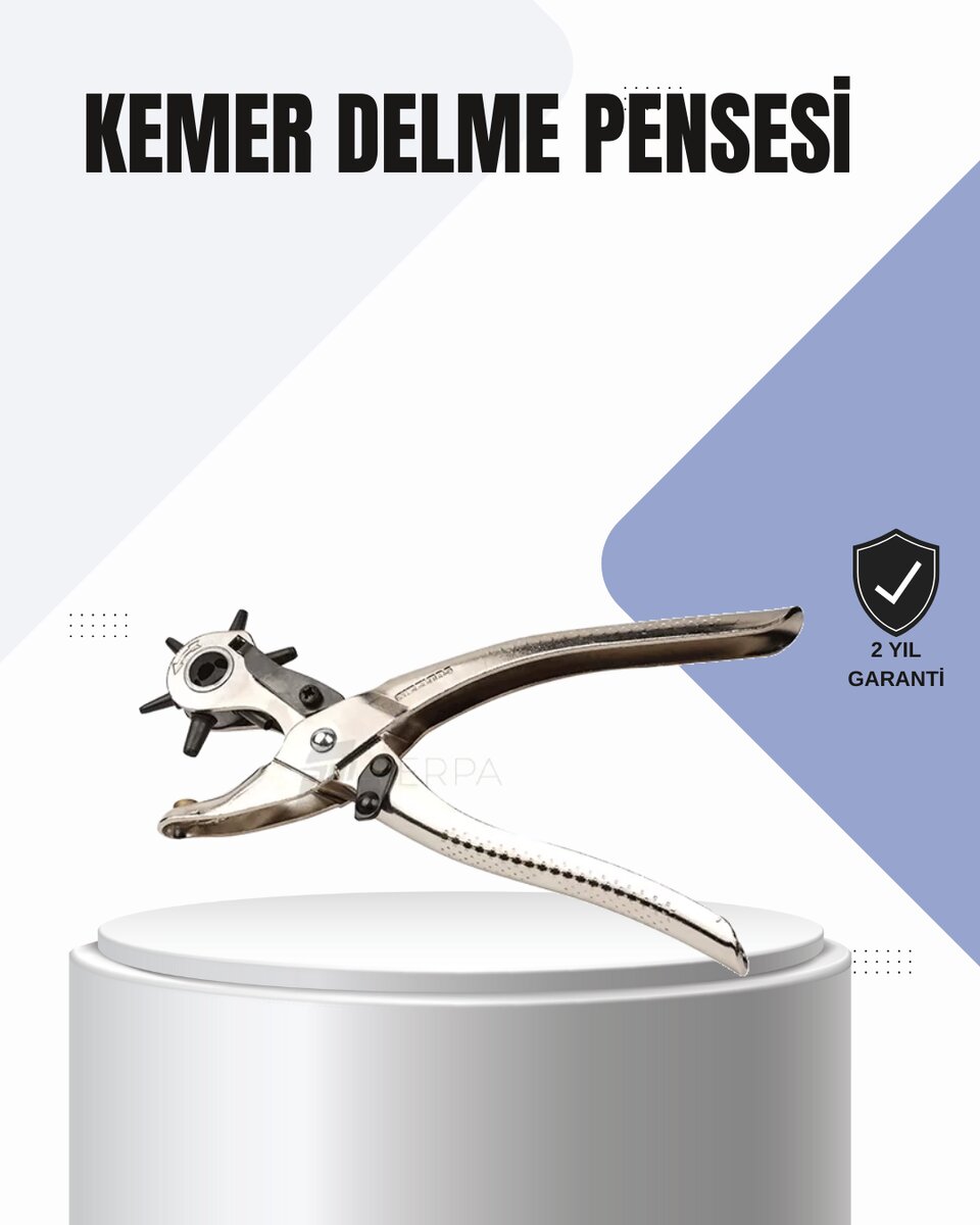 Kemer Delme Pensesi Çok Amaçlı 6 Farklı Delik Boyu Ayarlı Deri Delme Aleti