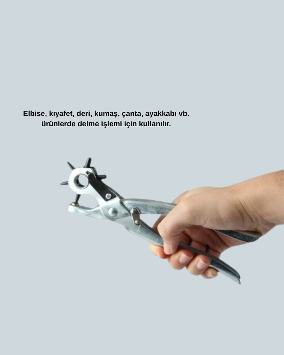 Deride Kemer Çanta Ayakkabı Delme Pensesi 6 Uçlu Döner Başlıklı Tamir Aleti